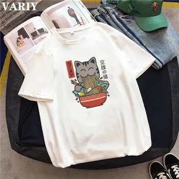 Anime rezanci mačka ženske TShirt Ulzzang Kratek Rokav japonski Studio Ghibli print majica s kratkimi rokavi harajuku vrhovi Risanka ženske majice