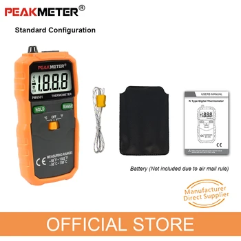 Uradni PEAKMETER PM6501 LCD-Zaslon Digitalni Termometer s K Tip Termočlen Termometro s Podatki, ki Imajo