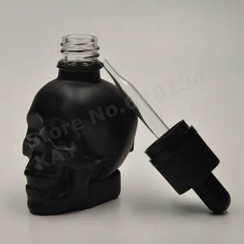 Brezplačna dostava 1oz 30ml lobanje kapalko steklenico črno steklo material za steklenice