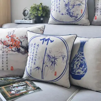 Kitajski Slive cvet blazino blazine Chrysanthemum Cvetlični blazine Perilo, prevleke vrgel blazino domu dekorativni kavč, blazine