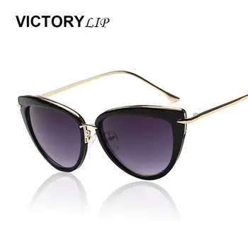 VictoryLip Moda za Ženske Cateye sončna Očala Trend Letnik Lady sončna Očala Elegantne Ovalne Ženski oculo de sol Odtenkov, Poletje slog