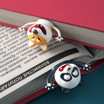 1pcs Srčkan Panda in Shiba Inu PVC Zaznamki Smešno 3D Stereo Cartoon Živali Knjiga Marker Šolske Potrebščine, Pisalne