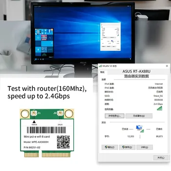 3000Mbps Wifi 6 Mini PCI-E Card za Brezžični Adapter Dual Band 2,4 Ghz/5Ghz Bluetooth 5.0 Zvezek Wlan Kartico Wifi 802.11 ax/ac MU-MIMO