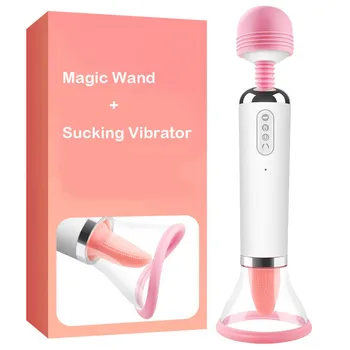 Vibrator Sex Igrače za Žensko Jezika Lizanje in Sesanje Vibrator za Klitoris Stimulator Čarobno Palico Massager Ženska Masturbacija Ženske