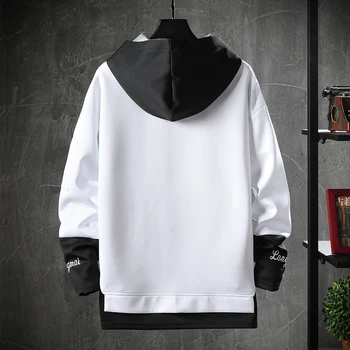 2020 Pomlad Jesen Svoboden Dolgimi rokavi Belo Črn pulover s kapuco Majica za Moške Hip-hop Punk Puloverju Ulične Priložnostne Moda