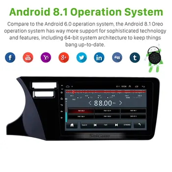 Seicane 2Din 9 inch Android 8.1 Avto Radio, GPS Stereo Multimedijski Predvajalnik, Enota Za Honda City 2016 2017 Levi Strani Pogona