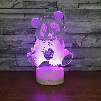 Panda LED Nočna Lučka 7 Sprememba Barve Desk Svetlobe figuric Fantje Dekleta Rojstni dan Igrače 280