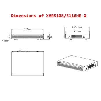 DH-XVR5108/16HE-X prvotne diktafon 8/16 Kanal Penta-brid 1080P Mini 1U Digitalni Video Snemalnik