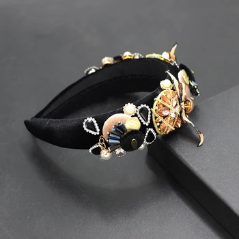 Novi modni stil baročno glavo ročno goba geometrijske sliko lok vozel pearl nosorogovo pribor za lase 764