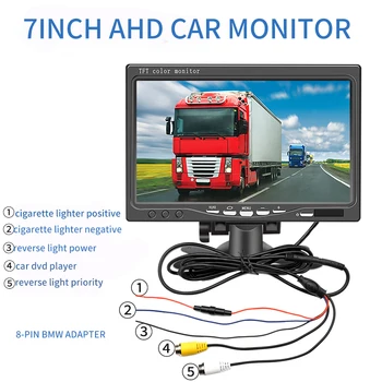 7 PALČNI Zaslon IPS AHD Avto Monitor LCD Zaslon z Visoko Kakovostjo