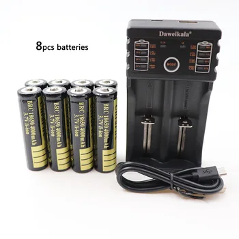 Daweikala 8pcs/Veliko 2019 Novo 18650 3,7 v dc baterija 4000 mah Polnilne baterije Svetilke baterije+1 polni+brezplačna dostava