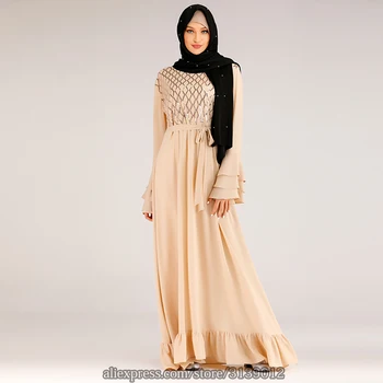 Abaya Turške Obleke Večer Hidžab Muslimansko Obleko Caftan Dubaj Tam Kaftan Marocain Islam Oblačila Za Ženske, Grote Maten Dames Kleding