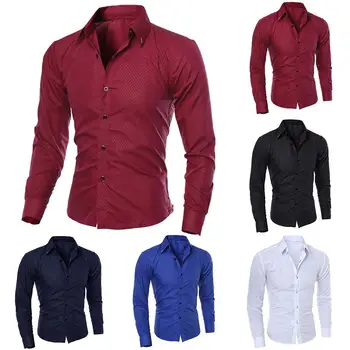2020 nova moda za moške čiste barve ovratnik shirt dolgo sleeved slim srajco, vroče prodaje oprijetim klasično srajco za moške trendy cl