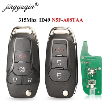 Jingyuqin 3/4 Gumbi Flip Daljinski Ključ Vstop brez ključa Fob 315MHz 49 Čip Hitag Pro za Ford Fusion 2013-FCCID: N5F-A08TAA