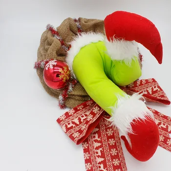 Božični Venec Okraski Big Santa Claus z Lokom Božič Žogo Okraski Okraski za Dom 2021 Počitnice Darilo