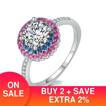 2021 nove luksuzne roza modra ovalne 925 sterling srebro zaročni prstan za ženske lady obletnice, darila nakit trgovini R5238