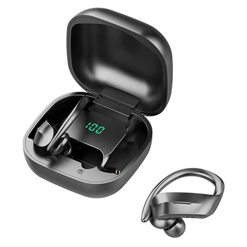 Bluetooth 5.0 TWS Brezžične Slušalke LED Zaslon Nepremočljiva HI-fi Stereo zvok Proste Roke, Ušesa Kavljem Slušalke s Polnjenjem Primeru