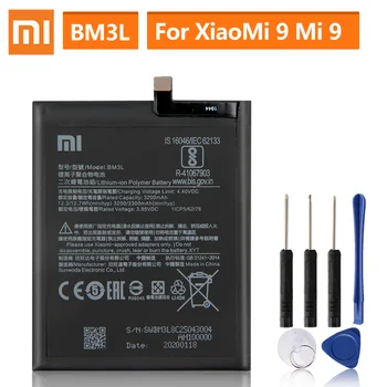 Originalne Nadomestne Baterije Za Xiaomi 9 MI9 M9 MI 9 BM3L Pristno Baterijo Telefona 3300mAh