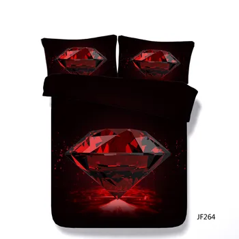JF-264 Luksuzni Eclipse print odeja pokrovček nastavite 4pcs rdeče diamond bedclothes eno kraljica super king size posteljnina