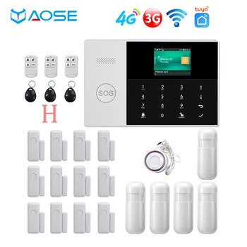 YAOSE PG105 4G & 3G Tuya Alarmni Sistem PIR Mobilno Sireno Doma Protivlomni Varnostni Alarm Smart Home Kit SmartLife App Remote Control
