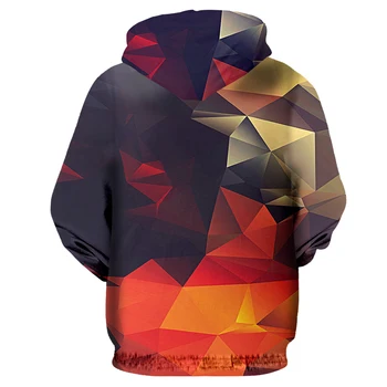 Pozimi, Jeseni Casual Moški Zadrgo Hoodie Geometrijske Oblike Tiskanja Hip Hop 3D Majica Moški Puloverji s kapuco Zip Oblačila 6XL