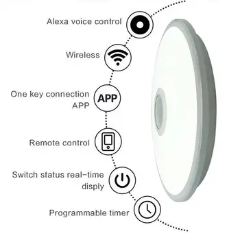 Alexa Googlova Domača Stran Glasovni Nadzor App Na Daljavo Nadzor Bluetooth Glasbe, Dnevna Soba, Spalnica Stropna Svetilka