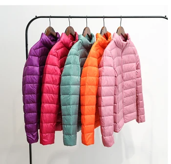 2019 Novo Ultra lahka raca navzdol jakne ženske Hooded zimski plašč Dolg Rokav Toplo Slim 7XL plus velikost suknjič lady Oblačila