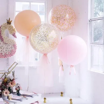 36 Palčni Krog Latex Velikan Konfeti Balon Til Velike Debele Baloni zrak Rojstni dan, Novo Leto, Božič Wedding Party Odlikovanja