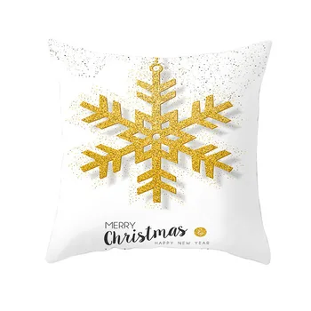 Vzglavnik 45 * 45 CM novega Božič zlata snežinka tiskanja prevleke doma hotel holiday dekoracijo kvadratnih prevleke