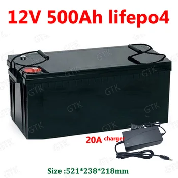 GTK nepremočljiva 12V 500AH Lifepo4 baterija litij-BMS 4S 12.8 V 500Ah za golf voziček Sončne Shranjevanje čolna RV avtodom +20A polnilnik