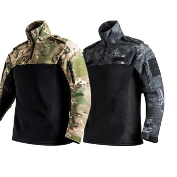 Taktično Obleke Prikrivanje, Lovska Oblačila Vojaško Uniformo Paintball Airsoft Ostrostrelec Boj Proti Shirt Majica Dolg Rokav