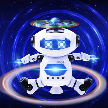 Električni Petje Svetlobe Prostora Ples robot 360 Rotacijski Drsna Sprehod Pretvorbo Glasbe Puzzle Zabavna Igrača Darilo za Rojstni dan Otrok, Fant