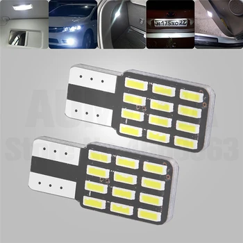 100 kozarcev T10 LED W5W Avto Žarnice Luces LED Par Auto Notranjosti Stranska svetloba 12 4014 led DC12V 168 194 501