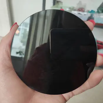 1pcs naravni črni obsidian kamen krog disk okroglo ploščo fengshui ogledalo za dom & pisarna dekor