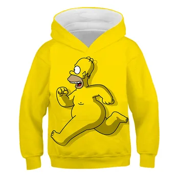 Simpsons otroci hoodie fant, dekle, fant obleko priložnostne harajuku hip-hop majica skakalec padec teen osebnost street nositi vrhovi