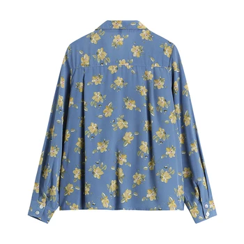 Ženske vintage moda cvet priložnostne bluzo srajce 2020 Jeseni dolg rokav elegantno Svoboden Outwear Harajuku Ženska majica Vrhovi