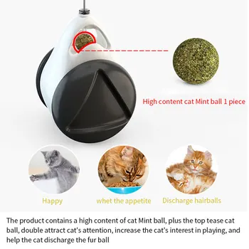 Mačja Igrača 360-Stopinjski Samostojno Vrtenje Žogo igrače za Hišne Mačka Interaktivne igrače Palico Igrača za Mačke Žvečilni Igranje Grize Dobave