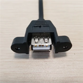 5pcs/veliko 25 cm USB 2.0 Tip B Moški na Ženski BM, da AF Vijak Zaklepanja Panel Mount Podatkovni Kabel usb Kabel + vijaki