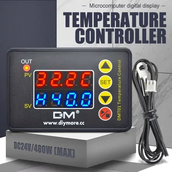 C/F Digitalni Termostat 220V 110V 24V 12V Temperaturni Regulator Regulator Delay Start Zumer Alarm Notranja Zunanja Termometer