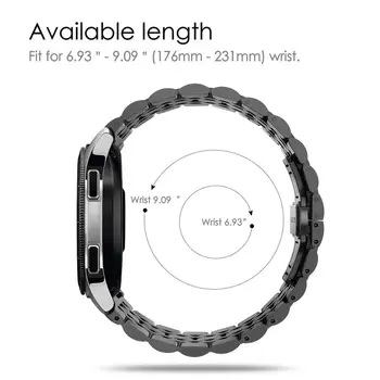 Iz nerjavečega Jekla, trak za Samsung Galaxy watch 46mm traku Orodja S3 Obmejni pas 22 mm kovinski pas, zapestnica Huawei watch GT 2 46 mm
