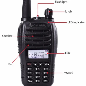 2PCS BaoFeng UV-B6 Prenosni Walkie Talkie UV B6 dvosmerni Radijski Dual Band VHF/UHF Woki Toki 5W FM Radijski Sprejemnik,