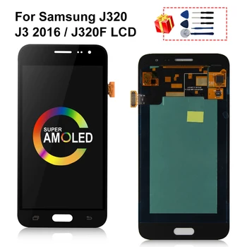 Super AMOLED Za Samsung Galaxy J320 J3 2016 LCD J320H J320FN J320M Zaslon, Zaslon na Dotik, Računalnike Sestavljanje Delov Za J320 LCD