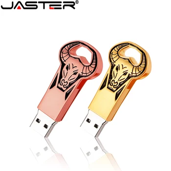 JASTER Memory-Stick USB 2.0 Pero Voznik Flash-Drive Obračanje design Usb JASTER Kovinski Bika Glavo-Darilo 16GB 8GB 64GB