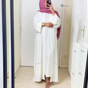 Eid Odprite Abaya Dubaju, Turčija, Muslimani Moda Abayas za Ženske, Islam Hidžab Obleko tam kaftan Caftan Djellaba Femme De Moda Musulmana