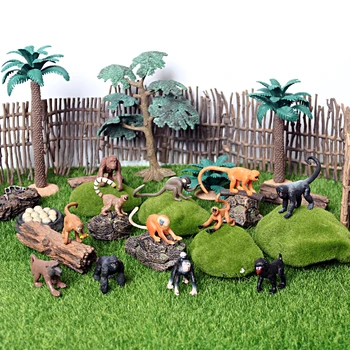 12pcs, Opice, Divje Živali, modeli, Številke Baboon,Orangutan,Gorila,Mandrill,Kapucinska Zbiranje Miniaturni Izobraževalne Igrače