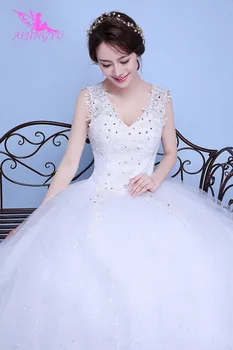 AIJINGYU 2021 bela nove vroče prodajo poceni žogo obleke čipke nazaj formalno nevesta obleke, poročna obleka WK149