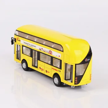 Turistična Double-decker Diecast Model Avtobus 1:36 Kovinskih Zlitin z Visoko Simulacije Avtomobilov, Luči Fantje Igrače Vozil Darila Za Otroke Otrok
