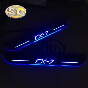 SNCN 4PCS Avto LED Vrata Polico Za Mazda CX-7 CX7 2007 - 2019 2020 Ultra-tanek Akril Dynamic LED Dobrodošli Svetlobe Izvažajo Ploščica Pedal