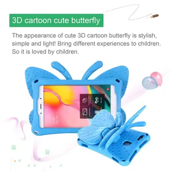 Ohišje Za Huawei MediaPad T3 8.0 Kritje Luštna 3D cartoon metulj Otroci Shockproof Tablet Coque Za Huawei MediaPad M3 Lite 8 funda