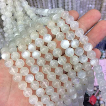 Naravno bela moonstone biseri naravne gemstone kroglice DIY svoboden kroglice za jewely kar sklop 15
